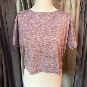 Heathered Purple Cropped Women's Top, Open Back
